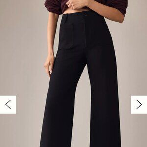 Maeve The Colette Wide Leg Crop Pants, Point Edition, Navy, 28